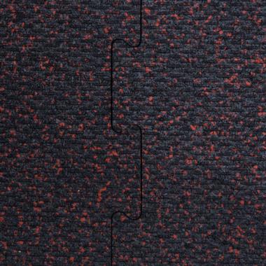 Interlocking rubber gym tiles high impact Red flec color swatch close-up texture